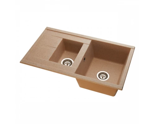 Мойка для кухни  Делия 87 870x510x218 мм, прямоуг. с крылом и доп. чашей, песочный