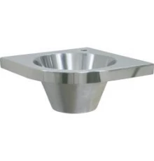 Раковина из нержавеющей стали угловая закругленная с отверстием для смесителя 145х305х305 13037.B ,