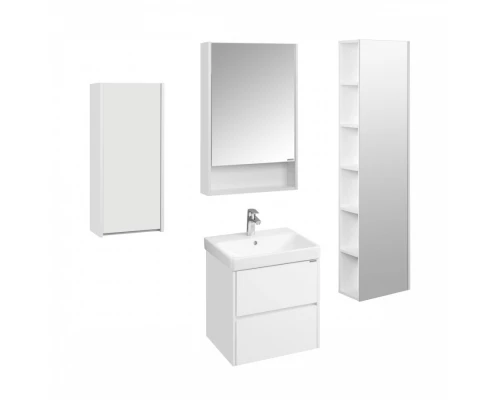 Зеркальный шкаф СКАНДИ 55, подвесной, белый