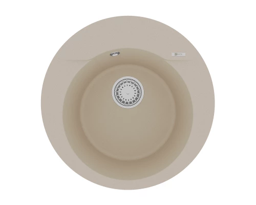 Кухонная мойка Lemark SULA 500 врезная круглая из кварцгранита круглая, Бежевый