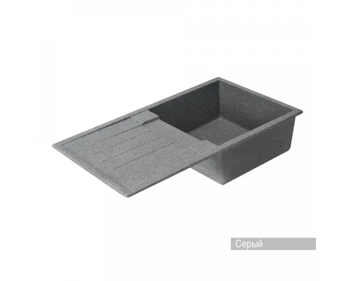 Мойка для кухни  Верона 855x500x210 мм, прямоуг. с крылом, серый