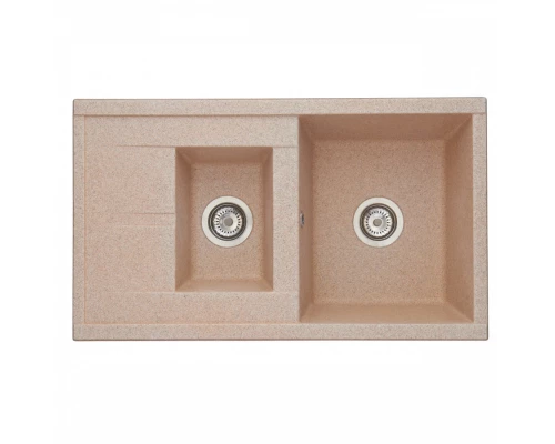 Мойка для кухни  Делия 87 870x510x218 мм, прямоуг. с крылом и доп. чашей, песочный