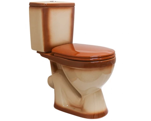 ЛИРА Унитаз-компакт наклон. вып., с арматурой, сиденьем, креплением, коричневый. ROSA