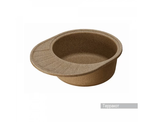 Мойка для кухни  Чезана 568x437x191 мм,круглая с крылом, терракот