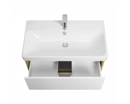 Тумба СКАНДИ 80, универс., 2ящ., белый/ дуб рустикальный (под раковину АДРИАНА 80)