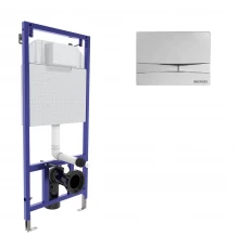 Инсталляция  для скрытого монтажа унитаза NOVUM кнопка F3 хром глянец, BERGES