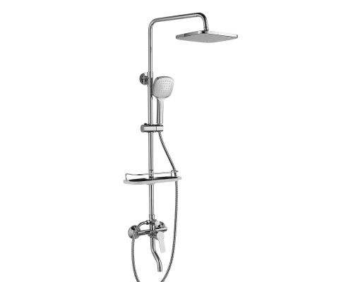 RS29 Смеситель для ванны-душа, пов.излив 124мм с верх.лейкой 'Троп.дождь', р/ОД, хром,ROS,RS29-46