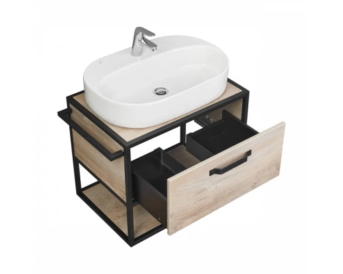 Тумба ЛОФТ ФАБРИК 80, дуб эндгрейн (под раковину ФАБИА 80, VICTORIA-N 80, ОДРИ)