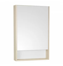 Зеркальный шкаф СКАНДИ 55, белый, дуб верона