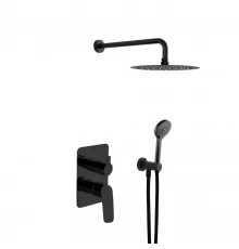Встраиваемая душевая система с тропическим душем и душевым комплектом NEW FLY K5715021NM матовый чер