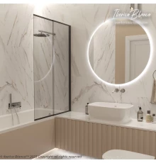 Шторка для ванны IBERICA BLANCA Mod.801 Slide Open раздвижная тонированное стекло/черный 90х150см (IB801.TB.150.90)