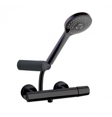 Смеситель для душа наружнего монтажа с душевым комплектом TZAR 340801BTNM матовый черный