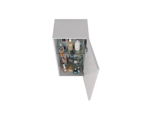 Полупенал Lemark VEON 35 см подвесной, 1 дверный, правый, цвет корпуса, фасада: Белый глянец