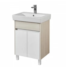 Тумба ВЕРДИ 60 Н, на ножках, белая, ясень фабрик (под раковину НЕО 60)