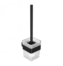 Ершик для унитаза SMOOTH LINE с держателем, черный