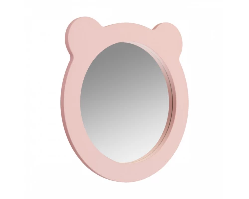 Зеркало КАСПЕР МИШКА , круглое, розовый матовый