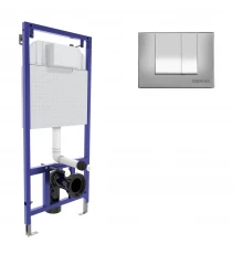 Инсталляция  для скрытого монтажа унитаза NOVUM кнопка S2 хром матовый, BERGES