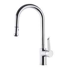 Смеситель высокий для кухни однорычажный с выдвижной лейкой и поворотным изливом KITCHEN 387901V2MC