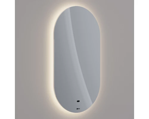 Зеркало Lemark OLSA 55х100 см овальное с интерьерной подсветкой, с подогревом
