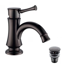 Peretto Смеситель для раковины, монолит.излив 56мм д.клап.Click/Cl, р/ОД, черный кофе, LM, LM6306RB