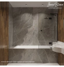 Шторка для ванны IBERICA BLANCA Mod.401 распашная прозрачное стекло/черный 90х140см (IB401.SB.140.90)