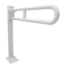 Поручень откидной 800 мм матовый усиленный с креплением к стене и полу с антибактериальным покрыитие