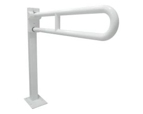 Поручень откидной 800 мм матовый усиленный с креплением к стене и полу с антибактериальным покрыитие
