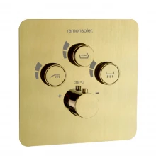 Встраиваемый термостатический смеситель для душа RS SMART 85T301SOC золото брашированное на 3 выхода