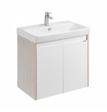 Тумба СКАНДИ DOORS 70, универс., 2 дв., белый глянец/дуб верона (под раковину АДРИАНА 70)