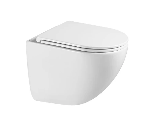 GLAZER WHITE Унитаз подвесной безободковый с сиденьем микролифт, LM, 9614003