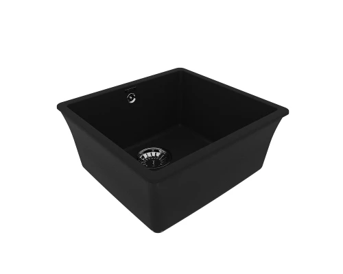 Кухонная мойка Lemark SINARA 440-U подстольного монтажа из кварцгранита, Антрацит 