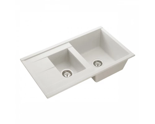 Мойка для кухни  Делия 87 870x510x218 мм, прямоуг. с крылом и доп. чашей, жемчуг