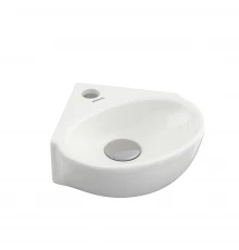 Раковина Small, накладная, 30 см, угловая, прямоугольная, белый глянец, BERGES