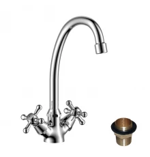 Y02 Смеситель для кухни, выс.пов.излив 157мм, р/ДВ, хром, ROS, Y02-71U