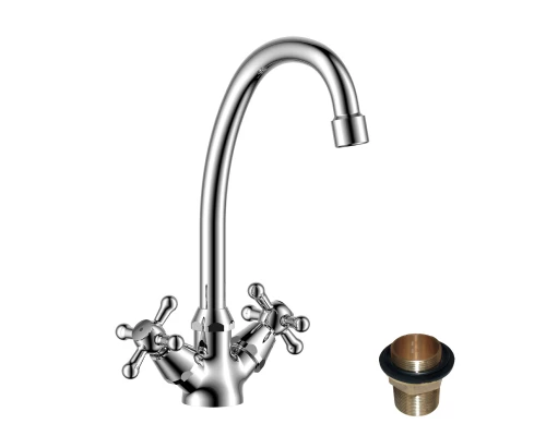 Y02 Смеситель для кухни, выс.пов.излив 157мм, р/ДВ, хром, ROS, Y02-71U