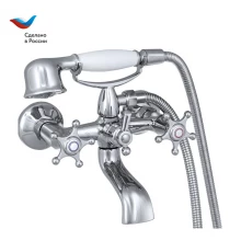 ГОРОД Смеситель для ванны с коротким литым изливом, двуручный, СЛАВЕН, И30