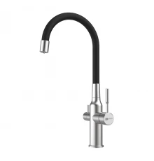 Expert Смеситель для кухни, гиб.излив, р/ОД, сталь/черный, LM, LM5083S-Black