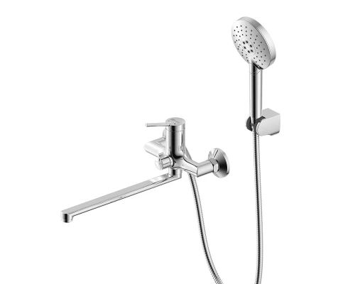 Minima Смеситель для ванны, плоск.пов.излив 350мм лейка, р/ОД, хром, LM, LM3851C