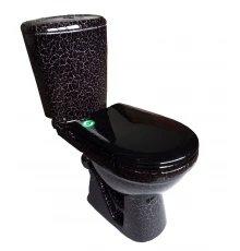 КОМФОРТ Унитаз-компакт (КОМФОРТ+) с арматурой, сиденьем, креплением, кракелюр черный. ROSA
