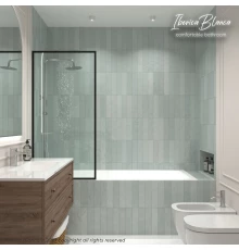 Шторка для ванны IBERICA BLANCA Mod.406 неподвижная прозрачное стекло/черный 70х140см (IB406.SB.140.70)