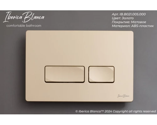 Кнопка смыва IBERICA BLANCA ESTI-R ABS-пластик, золото матовое (IB.B021.005.000)