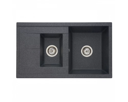 Мойка для кухни  Делия 87 870x510x218 мм, прямоуг. с крылом и доп. чашей, графит