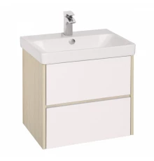 Тумба СКАНДИ 70, белая, дуб верона (под раковину АДРИАНА 70) 