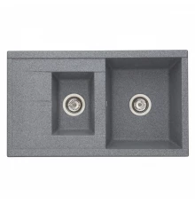 Мойка для кухни  Делия 87 870x510x218 мм, прямоуг. с крылом и доп. чашей, серый