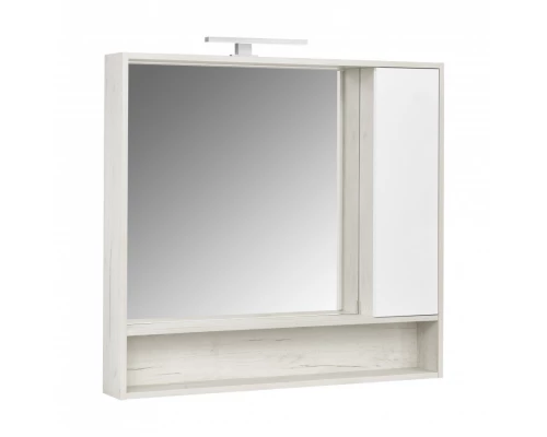 Зеркальный шкаф ФЛАЙ 100, белый, дуб крафт