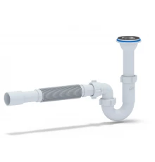 Сифон Ани 1 1/4*32 прямоточный с гибкой трубой 32*32/40, ANI PLAST