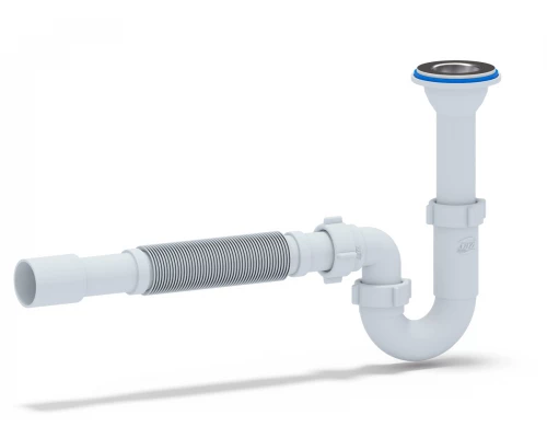 Сифон Ани 1 1/4*32 прямоточный с гибкой трубой 32*32/40, ANI PLAST