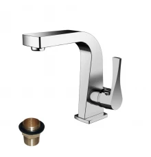 RS34 Смеситель для раковины, выс.монолит.излив 133мм, р/ОД, хром, ROS, RS34-12U