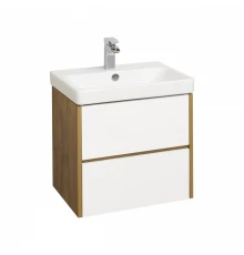 Тумба СКАНДИ 70, белая, дуб рустикальный (под раковину АДРИАНА 70) 