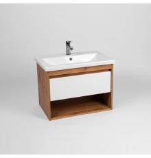 Тумба под раковину VIANT БОСТОН 80 подвесная дуб вотан/белый (VBOS80CO-T1YP)